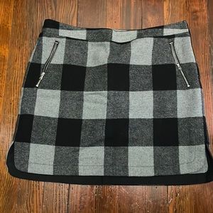 Black and gray plaid mini skirt
